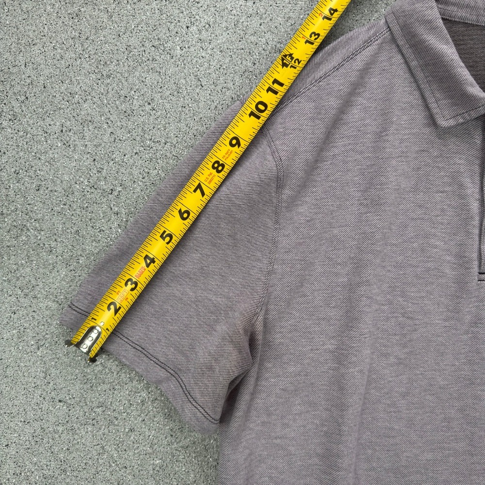 Lululemon Mens XL Heathered Purple Gray Short Sleeve Polo Shirt Stretch Athletic - Picture 9 of 11